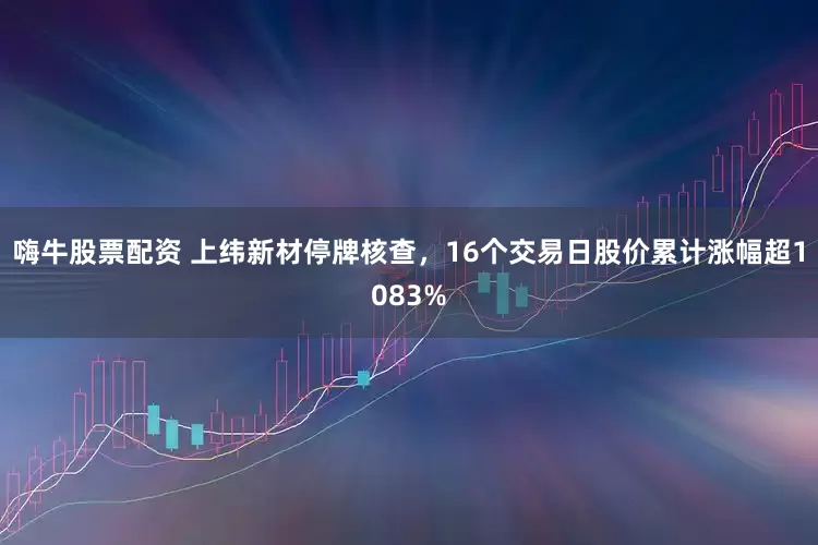嗨牛股票配资 上纬新材停牌核查，16个交易日股价累计涨幅超1083%