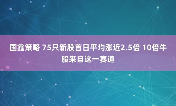 国鑫策略 75只新股首日平均涨近2.5倍 10倍牛股来自这一赛道